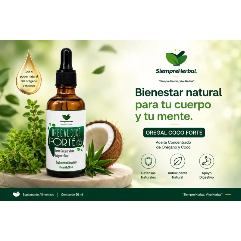 Aceite Concentrado De Orégano Y Coco Oregalcoco Forte 50 Ml