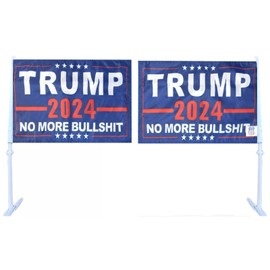 Trump 2024 No More BS 12x18 12"x18" Double Sided Rough Tex Knit Nylon Car Flag