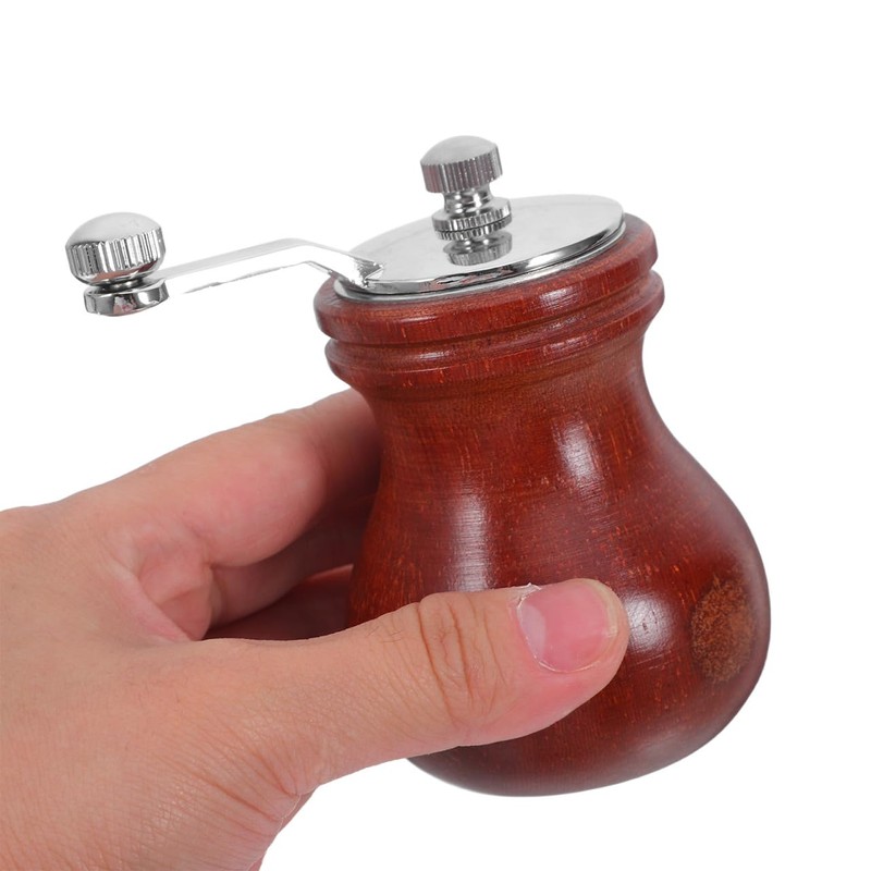 Zerodeko 1pc Pepper Mill with Crank Handle Wooden Salt and