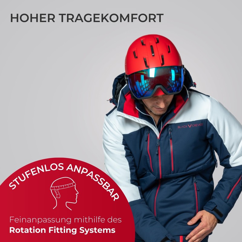 Black Crevice Children's Ski Helmet, 48-52 cm