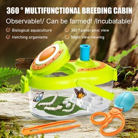 Bug Catcher Kit - Children's Outdoor Toys, Magnifying Glass Viewer, Bug Net, Tweezers and More, Insect Habitat, Bug Watch Feeding Box