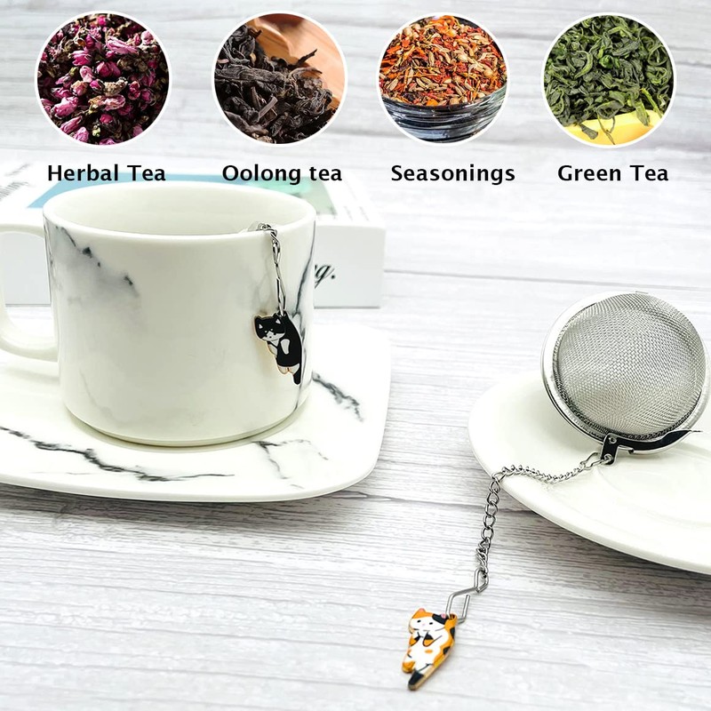 Cat Tea Infuser, 2 Pcs Cute Tea Diffuser Stainless Steel