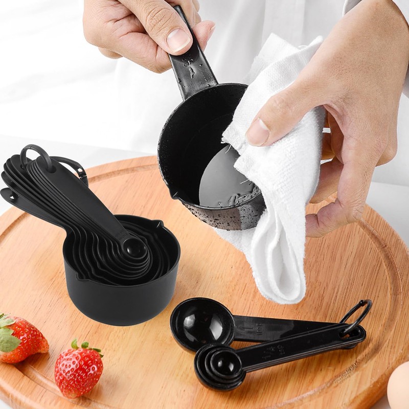 Measuring Cups,10 Piece Plastic Measuring Cups and Spoons Set,Plastic Measure