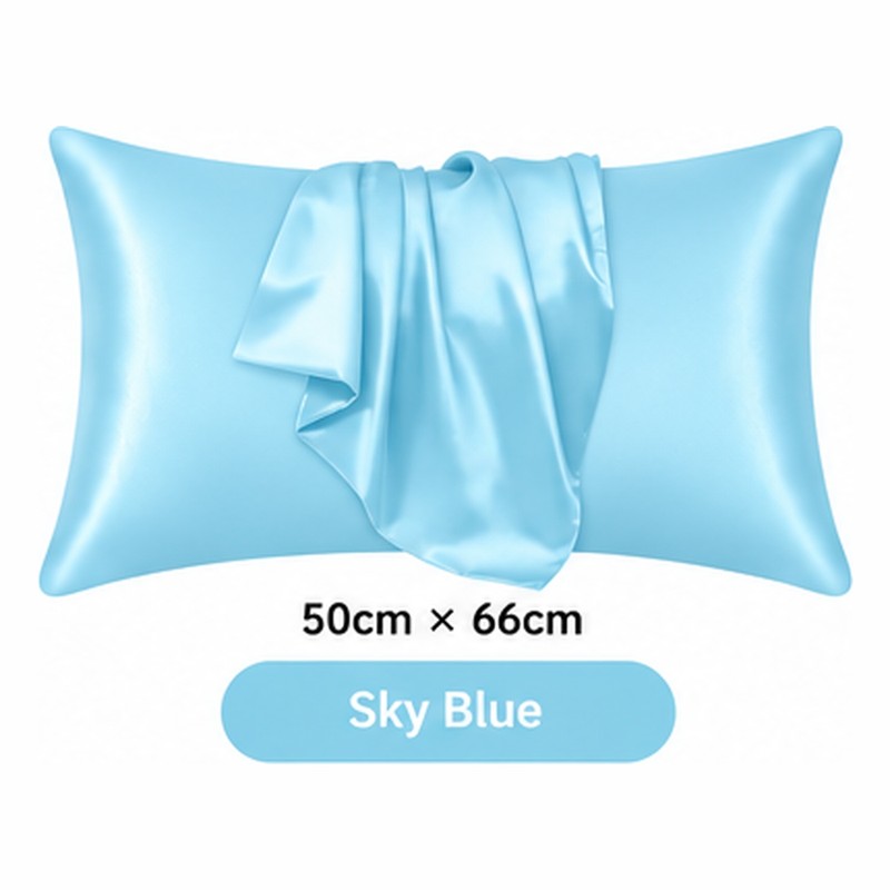 Silk-Style Pillowcase for Bedroom Bedding – Smooth Solid Color Pillow