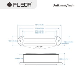 FLEOR Alnico 5 Hot Rail Humbucker Single-Coil-Sized Pickup 12-13K Bridge Pickup Black Fit ST SQ TL Guitar