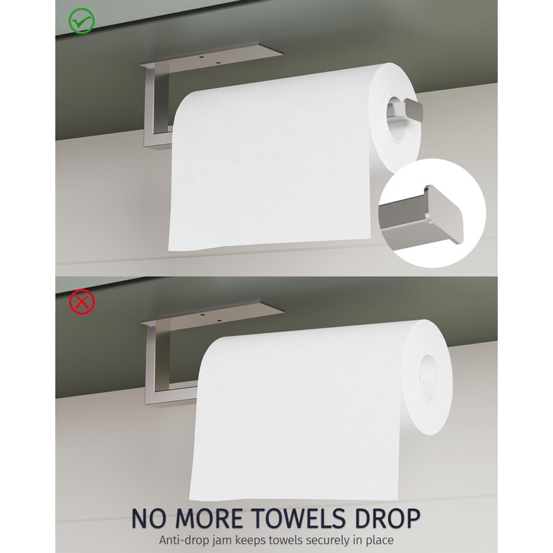 WZKALY Paper Towel Holder, Paper Towel Holder Under Cabinet Wall