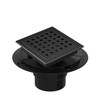 4 Inch Square Shower Floor Drain with Flange,Quadrato Pattern Grate