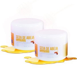 NATSHOP Kit 2 Crema Hidratante Facial Seda de Abeja con Aceite de Oliva y Romero - Hidratante y Reparadora con Ingredientes Naturales - Cuidado