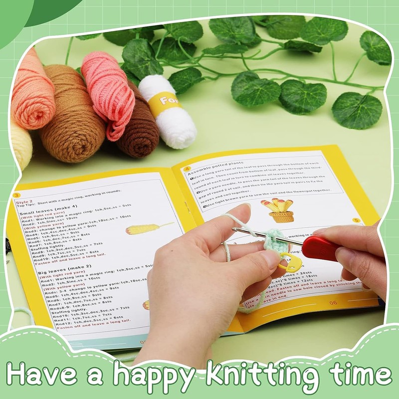 Crochet Starter Kit,Uandhome Crochet Kit for Beginners, Beginner Crochet Kit