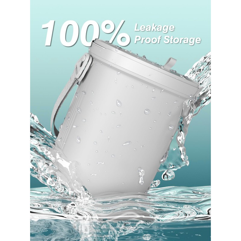 Garoopion Waterproof Car Garbage Can, 1.9 Gallon Soft Silicone Hanging