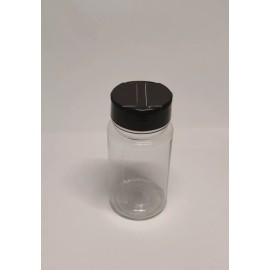 Meliars Envase Especiero 110 Ml  Plastico Tapa Duo Negra (15 Pzs)
