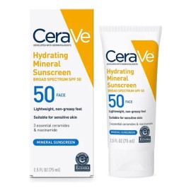 Protector Solar Facial Cerave 100% Mineral Spf 50, Con Óxido