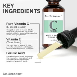 Dr. Brenner Dr. Brenner Vitamin C Serum for Face with 20 L-ascorbic Acid, Ferulic Acid, Vitamin E and Hyaluronic Acid