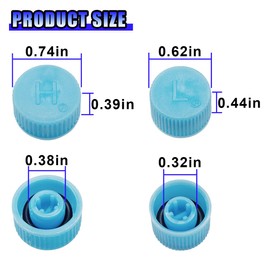GAOLAOSY Car A/C Valve Core Cap, AC System Charging Port Seal Caps, Leakproof High & Low Side Pressure Valve Covers Kit, Car R134a Air Conditioning Refrigerant Port Repair Accessories (10PCS)