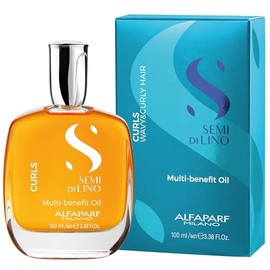 Alfaparf Milano Semi Di Lino Curls - Aceite Multibeneficios para Cabello Rizado y Ondulado, Hidratación, Anti-Frizz y Protección Térmica, Fórmula Vega