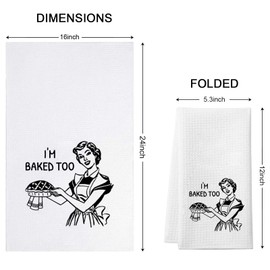 WCGXKO Baking Gift I’m Baked Too Cute Housewarming Gift Novelty Dish Towel Kitchen Decor for Mom Sister Friend (Baked Too towelCA)