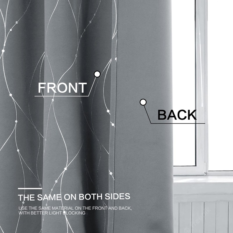 BUHUA Blackout Curtains for Bedroom 2 Panels Set, Grommet Thermal