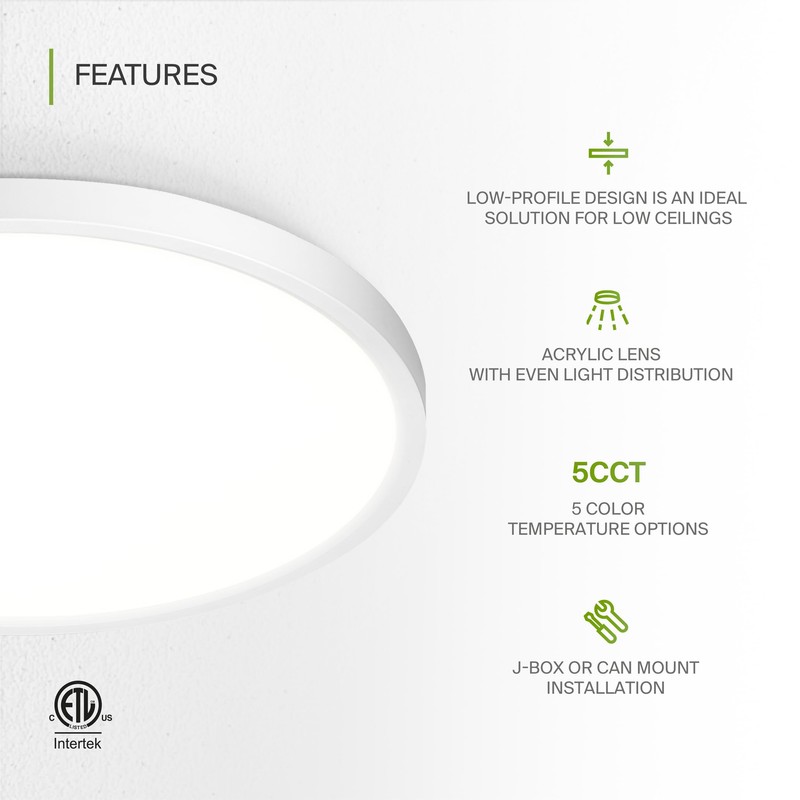 ASD LED 12 Inch Round Flush Mount Ceiling Light Fixture