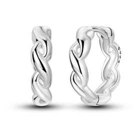 MULA 925 Sterling Silver Hoop Earrings for Women Cute 5A Cubic Zirconia Classic Small Hoop Earrings Jewelry