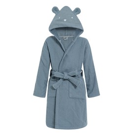 WYTbaby Kids Bathrobe 100% Cotton Terry Dressing Gown Hooded Absorbent Towelling Robe for Girls Boys 3-5 Years Pink