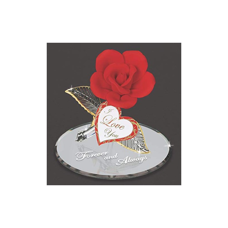 Glass Baron Red Rose Forever and Always Figurine
