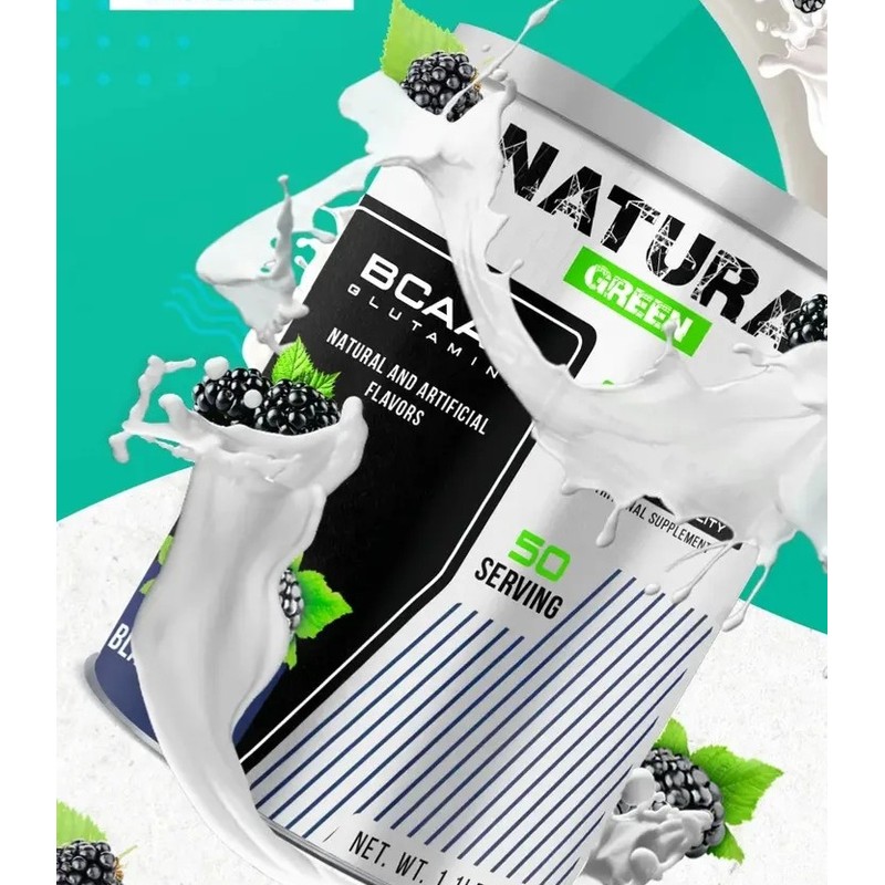 Bcaas Glutamina Aminoácidos Natural Green 500g Sabores Sabor Moras