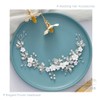 Gorais Diadema para novia con flores y cristales plateados, accesorios