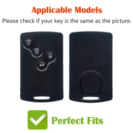 OFF WE GO Key Cover for Renault Car Key Case for Clio Scenic Espace Fluence Megane Duster Sandero Captur Twingo Koleos Kadjar Laguna Zoe Car Key Case Key Box Black Silver