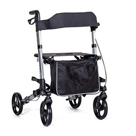X Cruise Folding lightweight compact walker rolling walking frame with seat - silver - only 17.2lbs