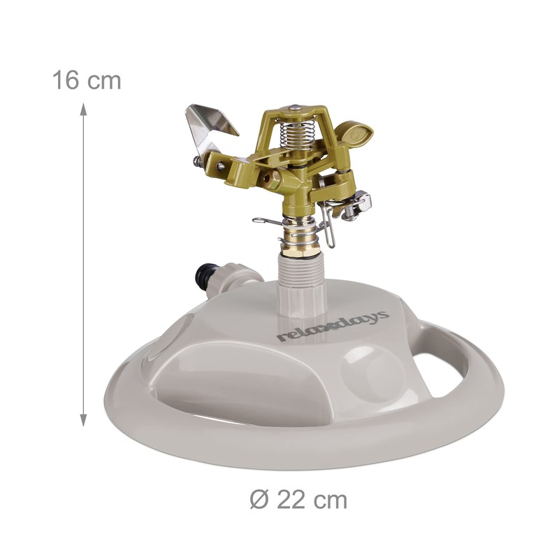 Relaxdays Lawn Sprinkler Impulse Sprinkler, Irrigation of Large Areas up