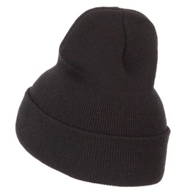 Cat Eyes Embroidered Long Beanie - Black OSFM