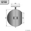 LANZZAS Stove Pipe Throttle Valve Diameter 160 mm Unpainted Tension