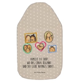 Mr. & Mrs. Panda Hot Water Bottle Hedgehog Family Gift, Bed Bottle, Pictures, Mum, Cohesion, Brother, Grandma, Hot Water Bottle with Cover, Grain Cushion