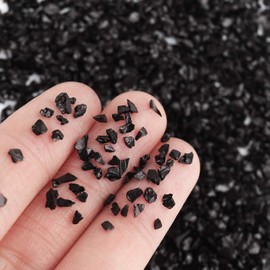 Aspersión irregular de cristal triturado, 100 g de piedras de purpurina gruesa metálica para arte de uñas, relleno de molde de resina, manualidades, relleno de jarrón, fabricación de joyas (Negro)