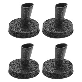 PATIKIL 4 Pieces Vintage Round Metal Pen Holder, Insertion Pen Stand Desktop Dip Pens Base for Office Supplies Wedding Bridal Engagement Guests Book, Black