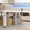 ROIL 18 Inch White Full Size Bed Frame with Rounded