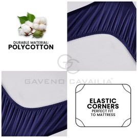 King Size Deep Fitted Sheet- 16"/40 cm Anti Allergy Bedding Sheet- Polycotton Fabric Deep Pocket Bottom Sheet- Navy