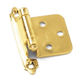 Laurey 28737 No Offset Polished Brass Semi Concealed Cabinet Hinges