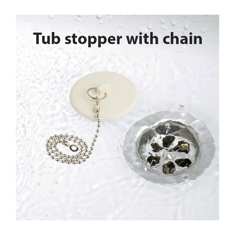 Gadgetime USA - Tub Stopper with Chain - Rubber Drain