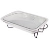 Le Regalo Stoneware 3-Piece Baking Dish, Glass Lid and Metal