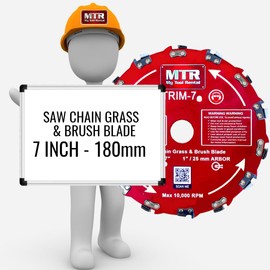 MTR Saw Chain Tooth Brush Cutter Blades Circular Blade Weed Eater Cutter Trimmer 10,000RPM Steel Grass Brush Cutter Blade Forest Trees Wood Metal Multi Use Blades & Bundle Kits (7" 2PK KIT)