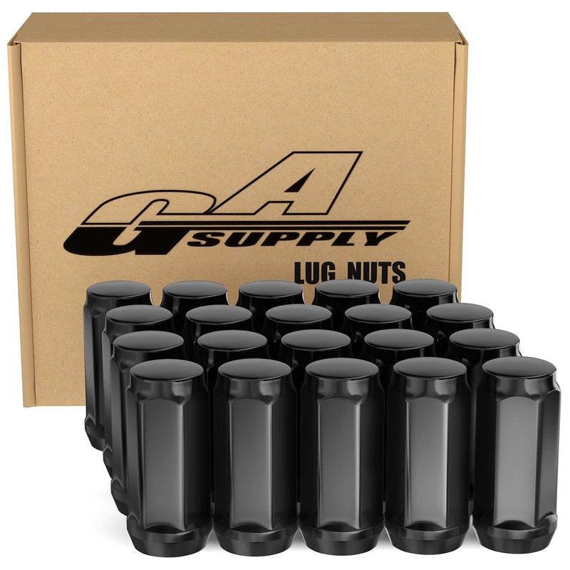 GAsupply 1/2x20 Black Lug Nuts 20pcs - 1/2-20 Long Closed