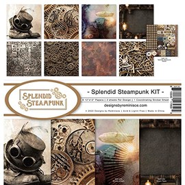 Reminisce Splendid Steampunk Scrapbook Collection Kit, White 12x12 inches