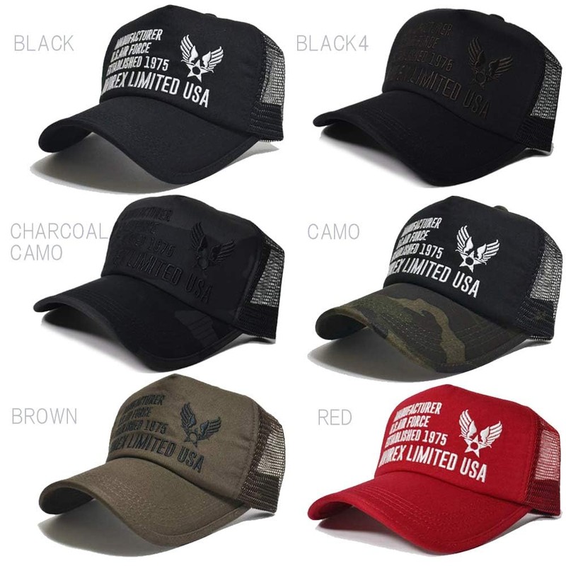 AVIREX Front Embroidered Limited USA Mesh Cap, charcoal camouflage, 57