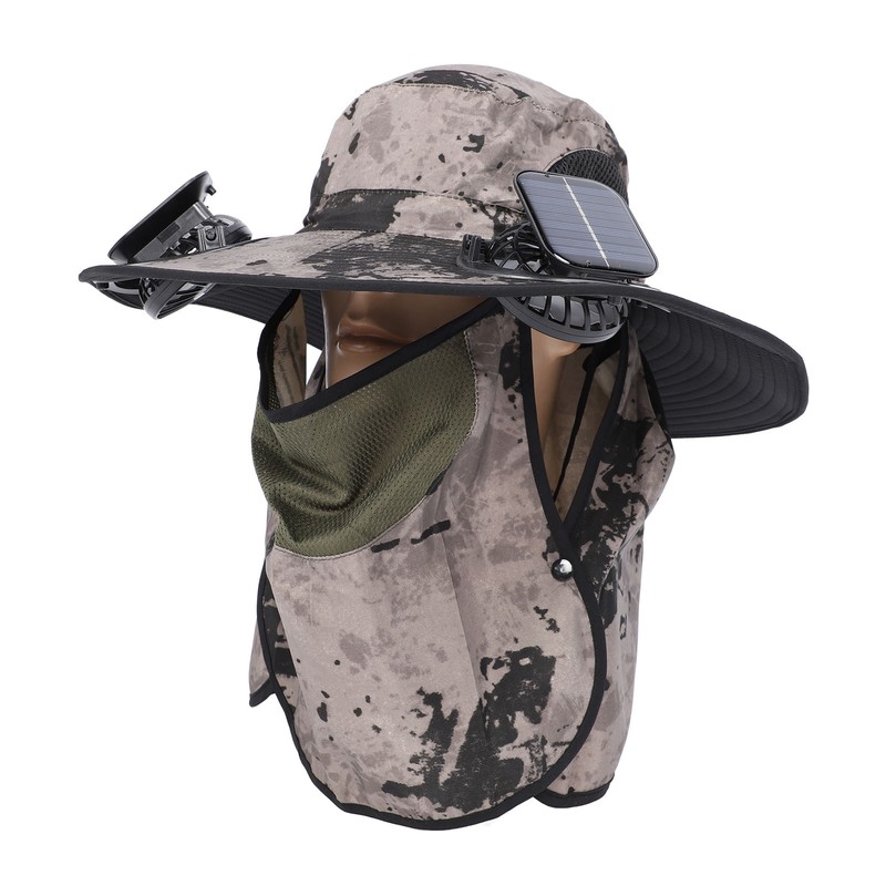 Wide Brim Solar Fan Hat Outdoor Fishing Sunscreen Quick Drying