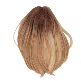Peluca Recta, Peluca Completa Resistente Al Calor, Longitud de los Hombros Gradual Mezcla de Colores Resaltar Bob Peluca Cabello Falso Corto para Muje