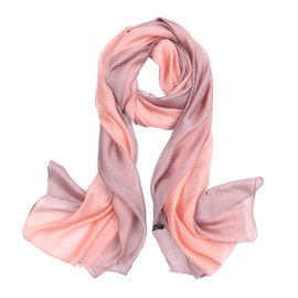 Scarf for Women Cotton Silk Scarves Elegant Gradient Color Lightweight Fashion for Spring Winter Scarves Shawl Wraps (Pink)