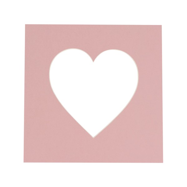 4x5 Mat For 7x7 Frame - Precut Pink Heart Shaped