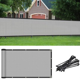 Coarbor 7'x21' Privacy Fence Screen Cover Mesh Blocker with Brass Grommets 180GSM Heavy Duty Fencing for Outdoor Back Yard Patio and Deck Backyard Garden Blocking Neighbor Light Grey