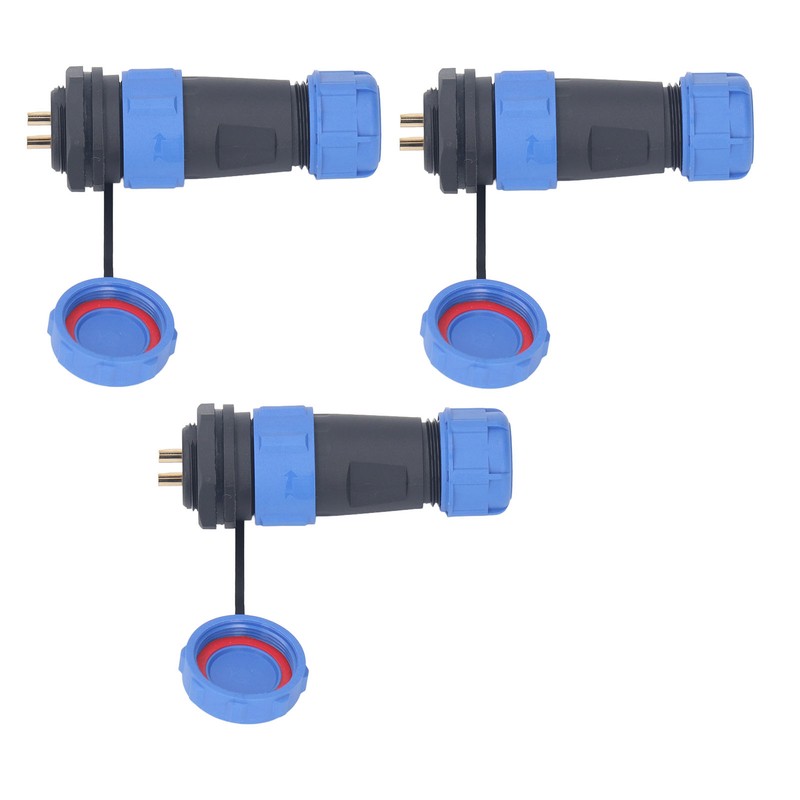 3 Pcs SP21 Aviation Connector 2 Pin IP68 Waterproof Rear